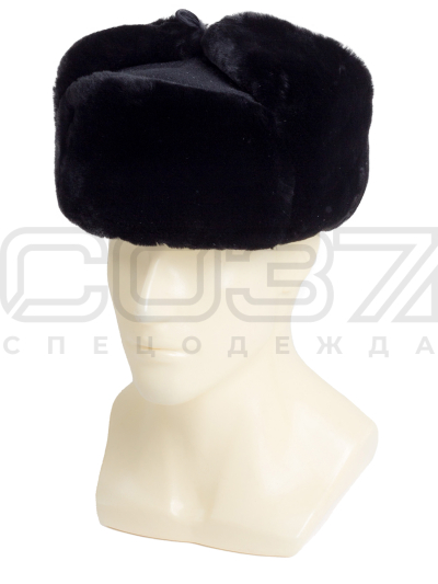 Шапка-ушанка-Линкольн-цв.чёрный-тк.овчина-облагороженная-1