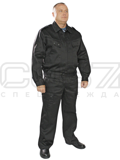 Костюм рабочий охранника Патруль цв.чёрный тк.смесовая-1